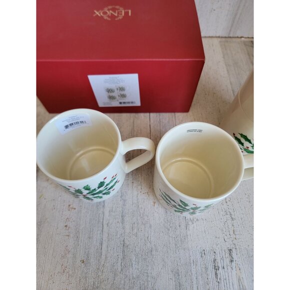 Lenox holiday stacking mug mistletoe 12 oz cup Xmas home decor - Picture 5 of 7